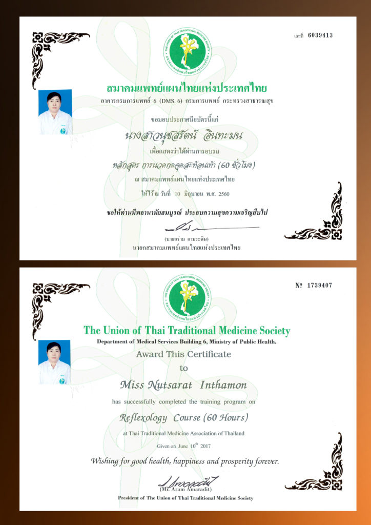 Foot massage 60 hours certificate